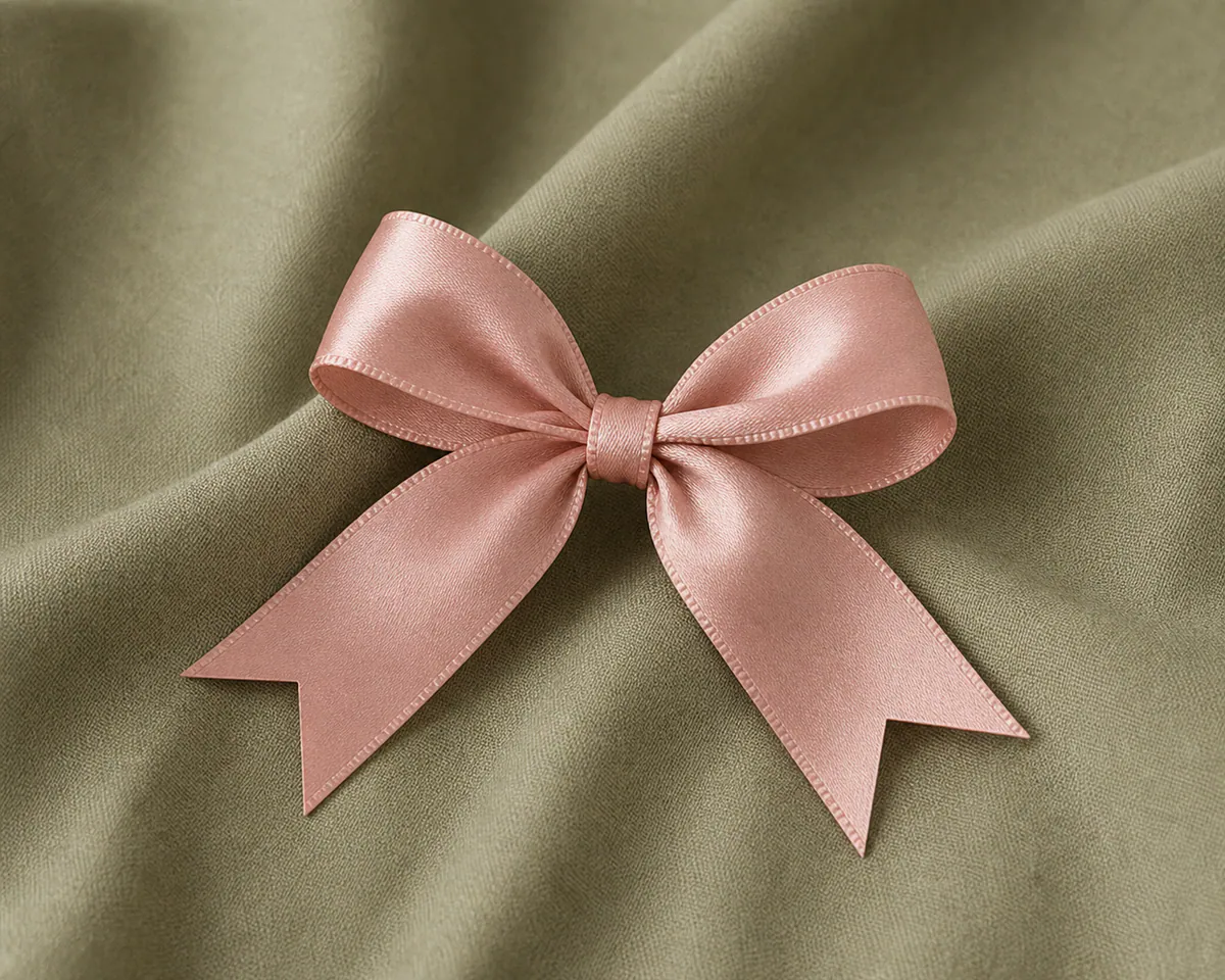 Ribbon bow on a simple sober background