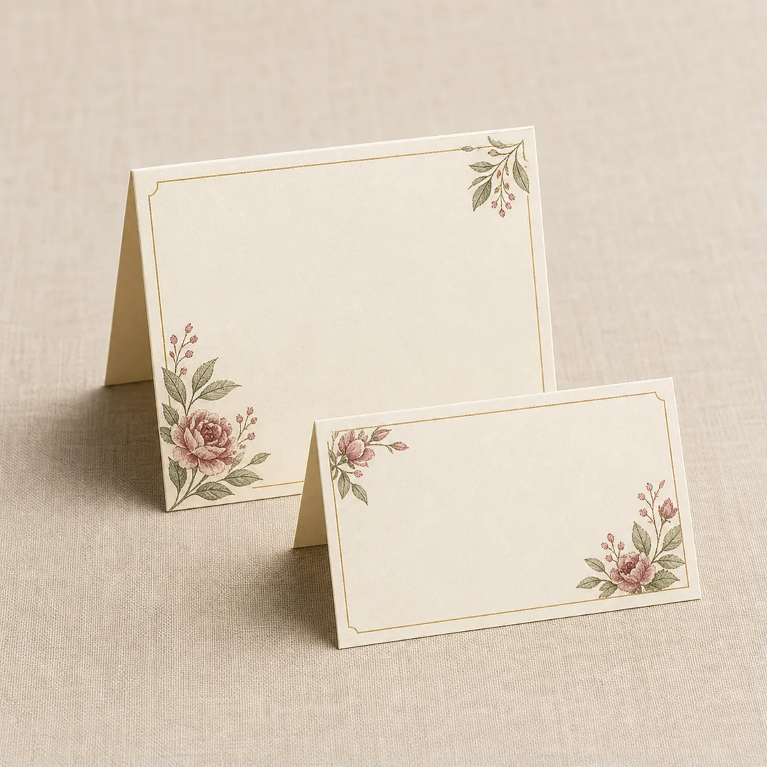Floral name cards for personalized traditional gifting